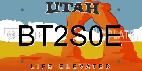 BT2S0E Utah License Plate