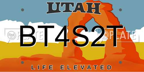 BT4S2T Utah License Plate