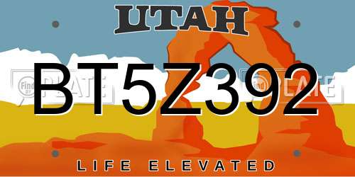 BT5Z392 Utah License Plate