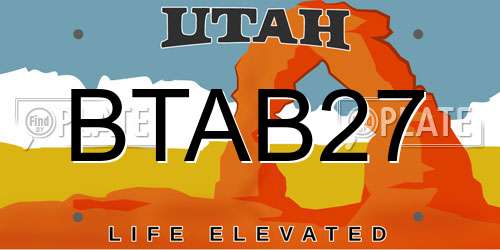 BTAB27 Utah License Plate