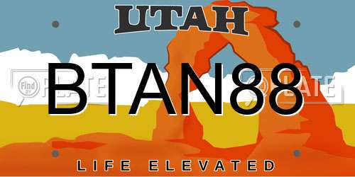 BTAN88 Utah License Plate