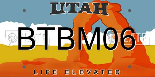 BTBM06 Utah License Plate