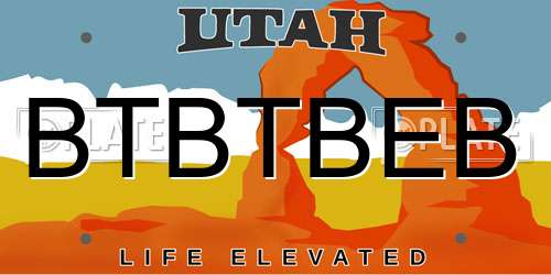BTBTBEB Utah License Plate