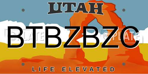 BTBZBZC Utah License Plate
