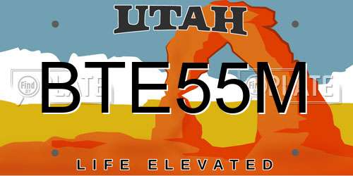 BTE55M Utah License Plate