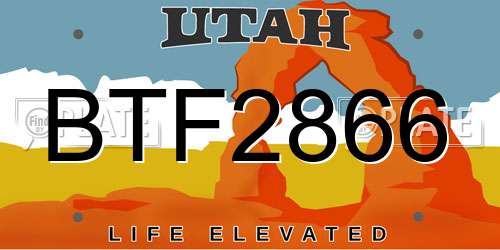BTF2866 Utah License Plate