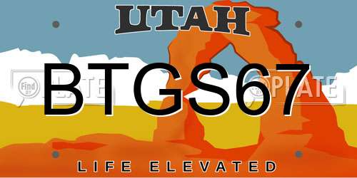 BTGS67 Utah License Plate