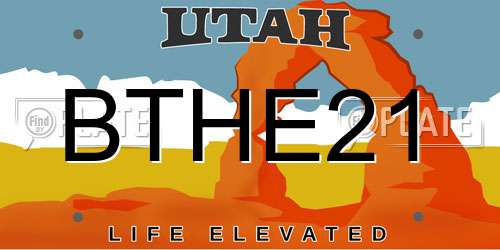 BTHE21 Utah License Plate