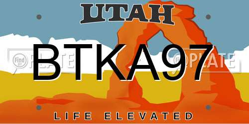 BTKA97 Utah License Plate