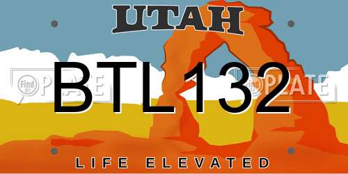 BTL132 Utah License Plate