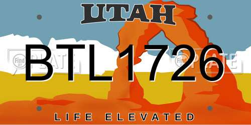 BTL1726 Utah License Plate
