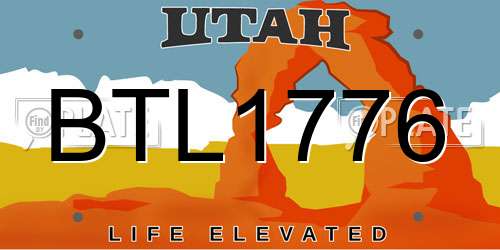 BTL1776 Utah License Plate