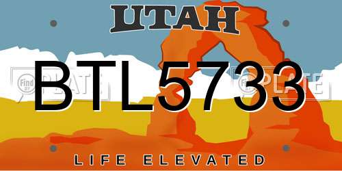 BTL5733 Utah License Plate