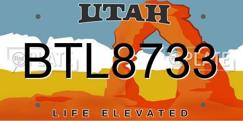 BTL8733 Utah License Plate