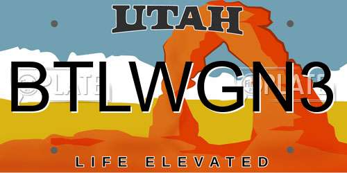 BTLWGN3 Utah License Plate