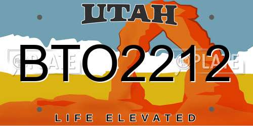 BTO2212 Utah License Plate