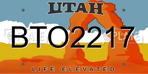 BTO2217 Utah License Plate