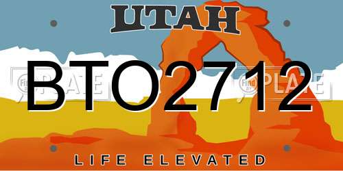BTO2712 Utah License Plate