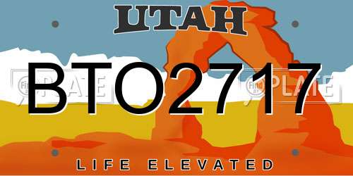 BTO2717 Utah License Plate