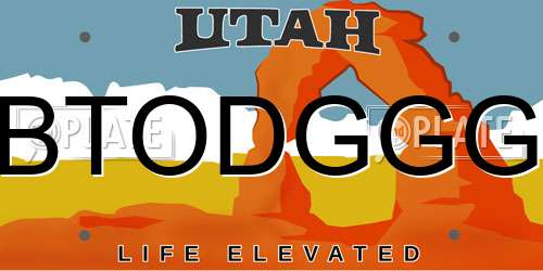 BTODGGG Utah License Plate