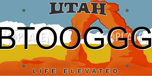 BTOOGGG Utah License Plate