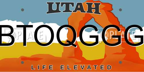 BTOQGGG Utah License Plate