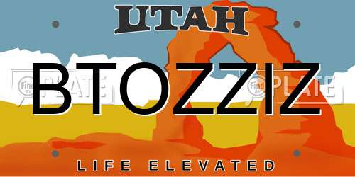 BTOZZIZ Utah License Plate