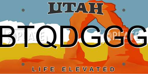 BTQDGGG Utah License Plate
