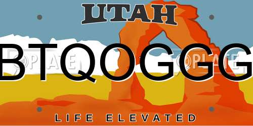 BTQOGGG Utah License Plate