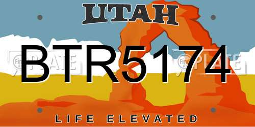 BTR5174 Utah License Plate