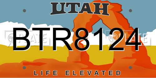 BTR8124 Utah License Plate