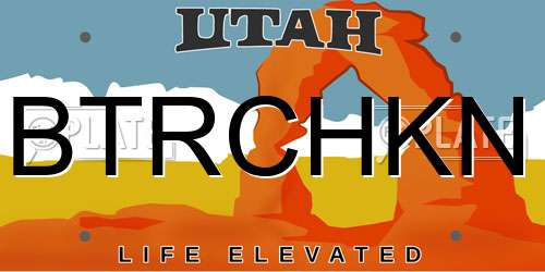 BTRCHKN Utah License Plate