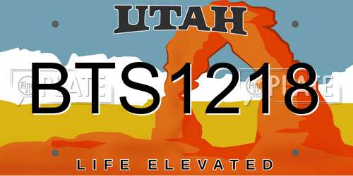 BTS1218 Utah License Plate