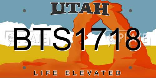 BTS1718 Utah License Plate