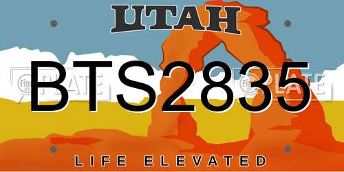 BTS2835 Utah License Plate