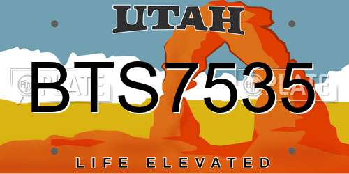 BTS7535 Utah License Plate