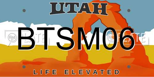 BTSM06 Utah License Plate