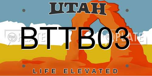 BTTB03 Utah License Plate