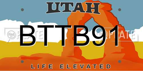 BTTB91 Utah License Plate