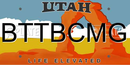 BTTBCMG Utah License Plate