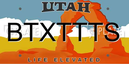 BTXTTTS Utah License Plate