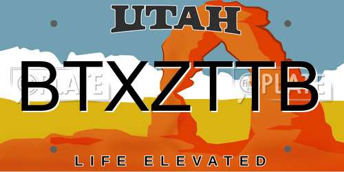BTXZTTB Utah License Plate
