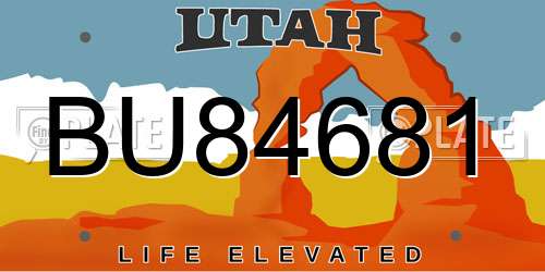 BU84681 Utah License Plate