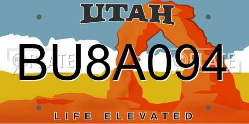 BU8A094 Utah License Plate