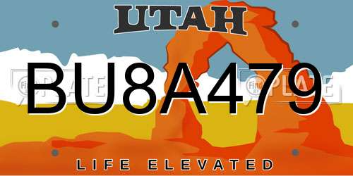 BU8A479 Utah License Plate