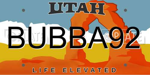 BUBBA92 Utah License Plate