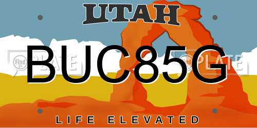 BUC85G Utah License Plate