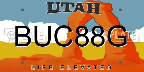 BUC88G Utah License Plate