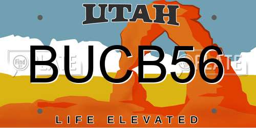 BUCB56 Utah License Plate