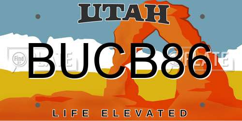BUCB86 Utah License Plate